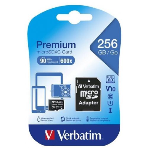 VERBATIM MICRO SD MEMORY CARD SDHC PREMIUM 256 GB 44087